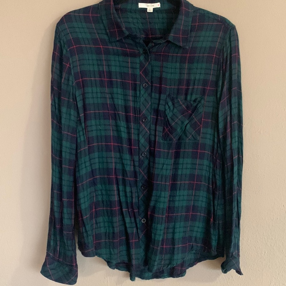 Flannel - green navy and red